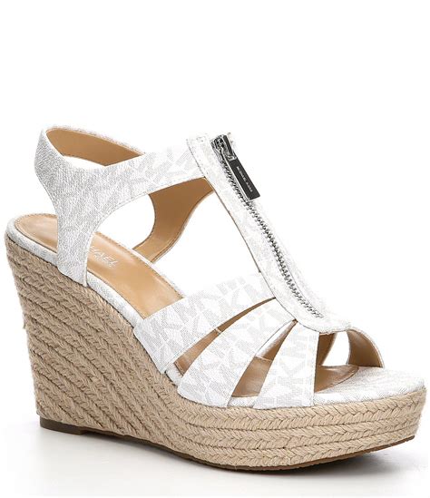 Michael Kors white wedge sandals